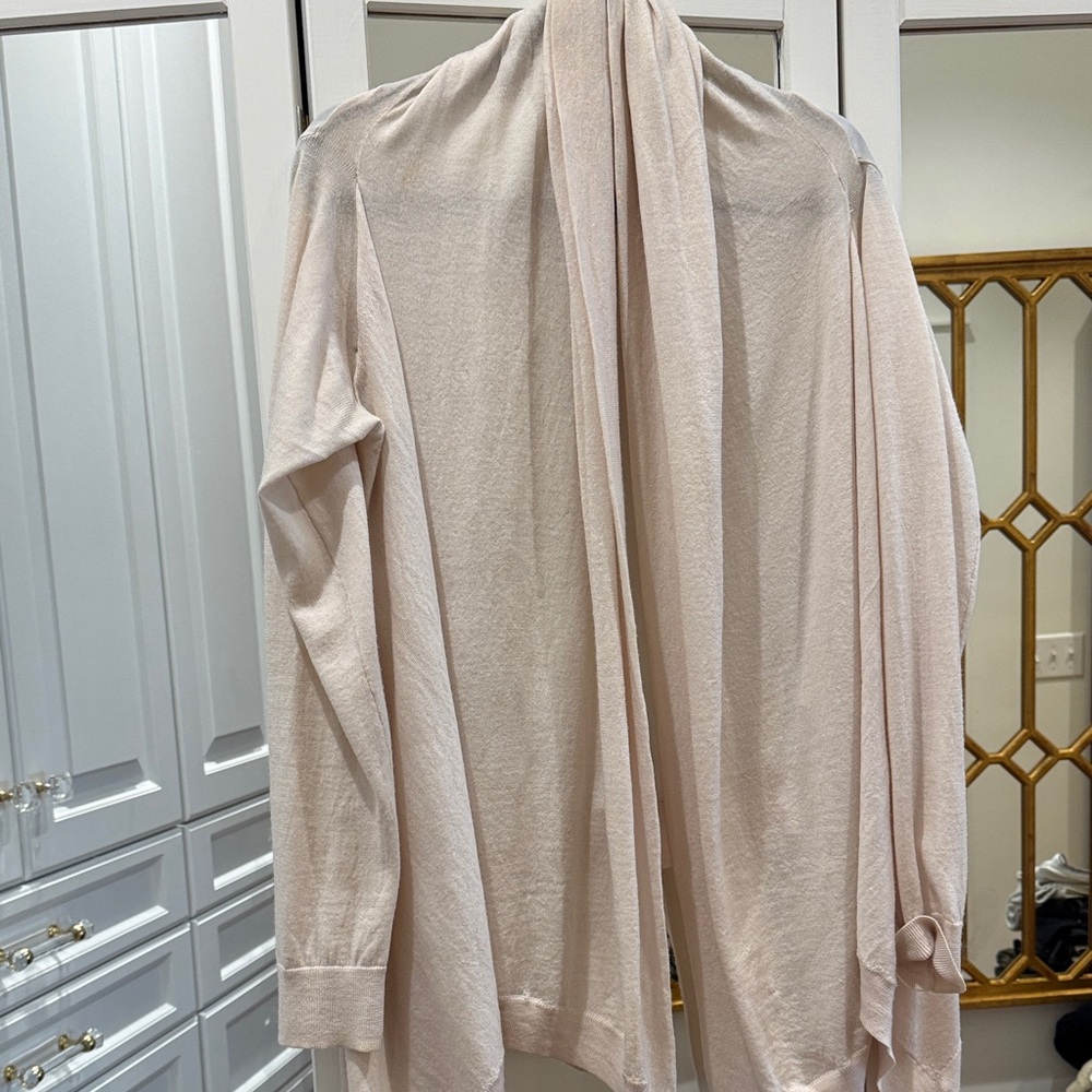 All Saints Lightweight Pale Pink Open Cardigan